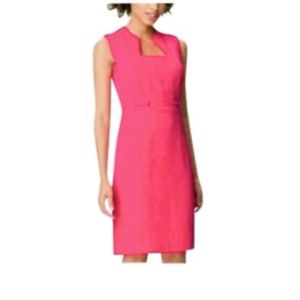 Hot pink below knee fitted dress